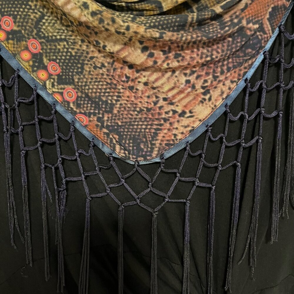 Desigual Shawl with fringe  Neckline Midi Dress - Picture 7 of 15